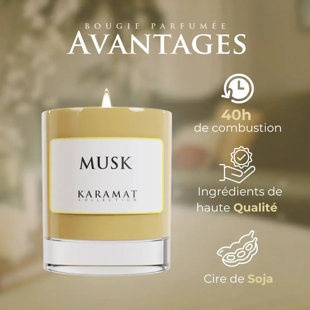 Bougie Parfumée Musk – Subtilité Musquée Karamats.fr
