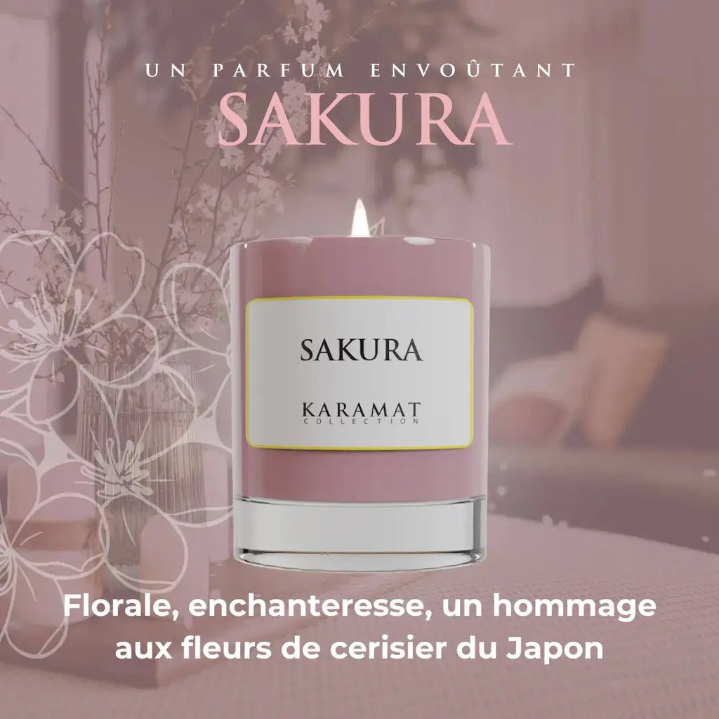 Bougie parfumé Sakura – Floraison Printanière Karamats.fr