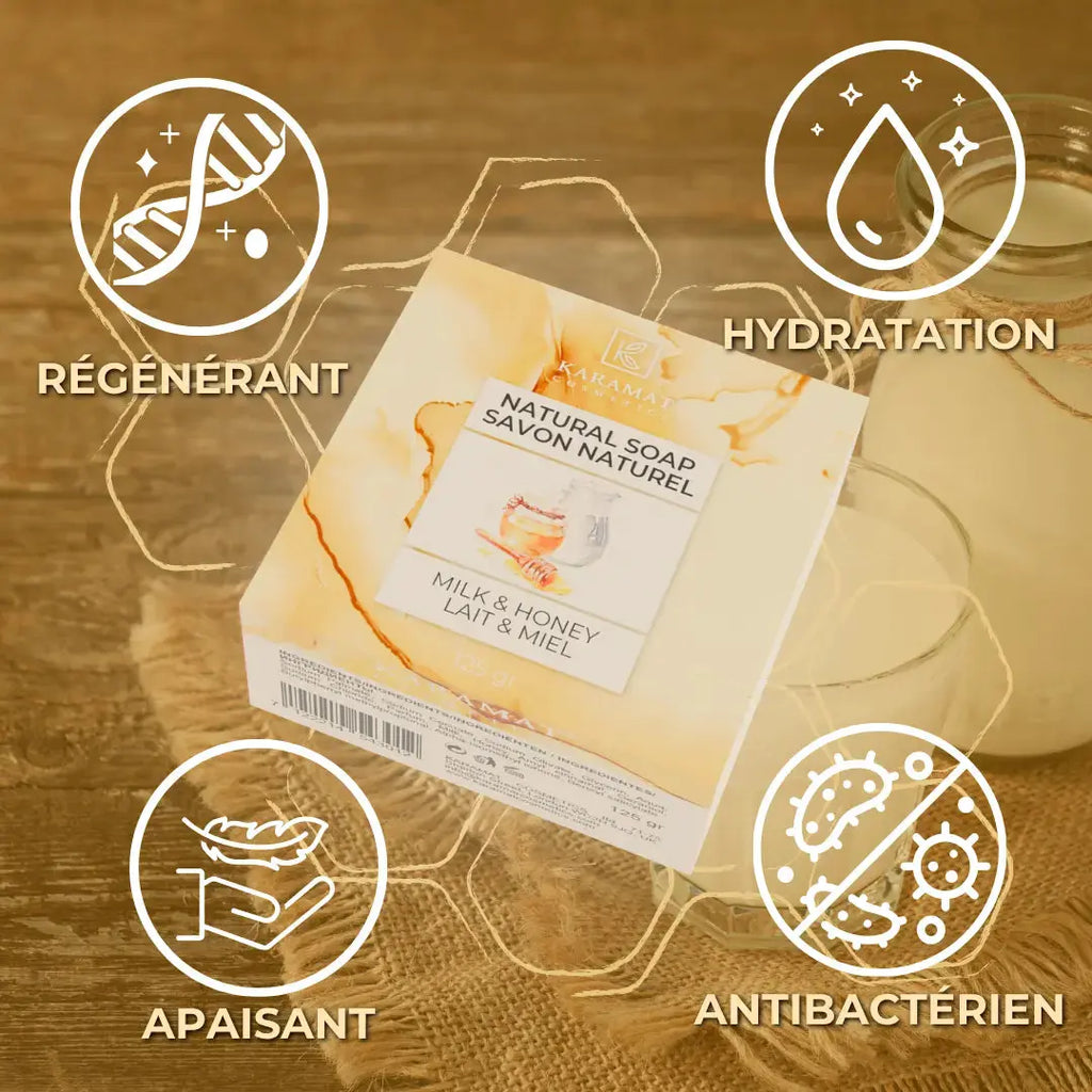Savon naturel au lait & miel 125gr Karamats.fr