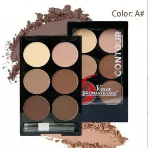 Highlight Contouring Powder Palette With Brush-5