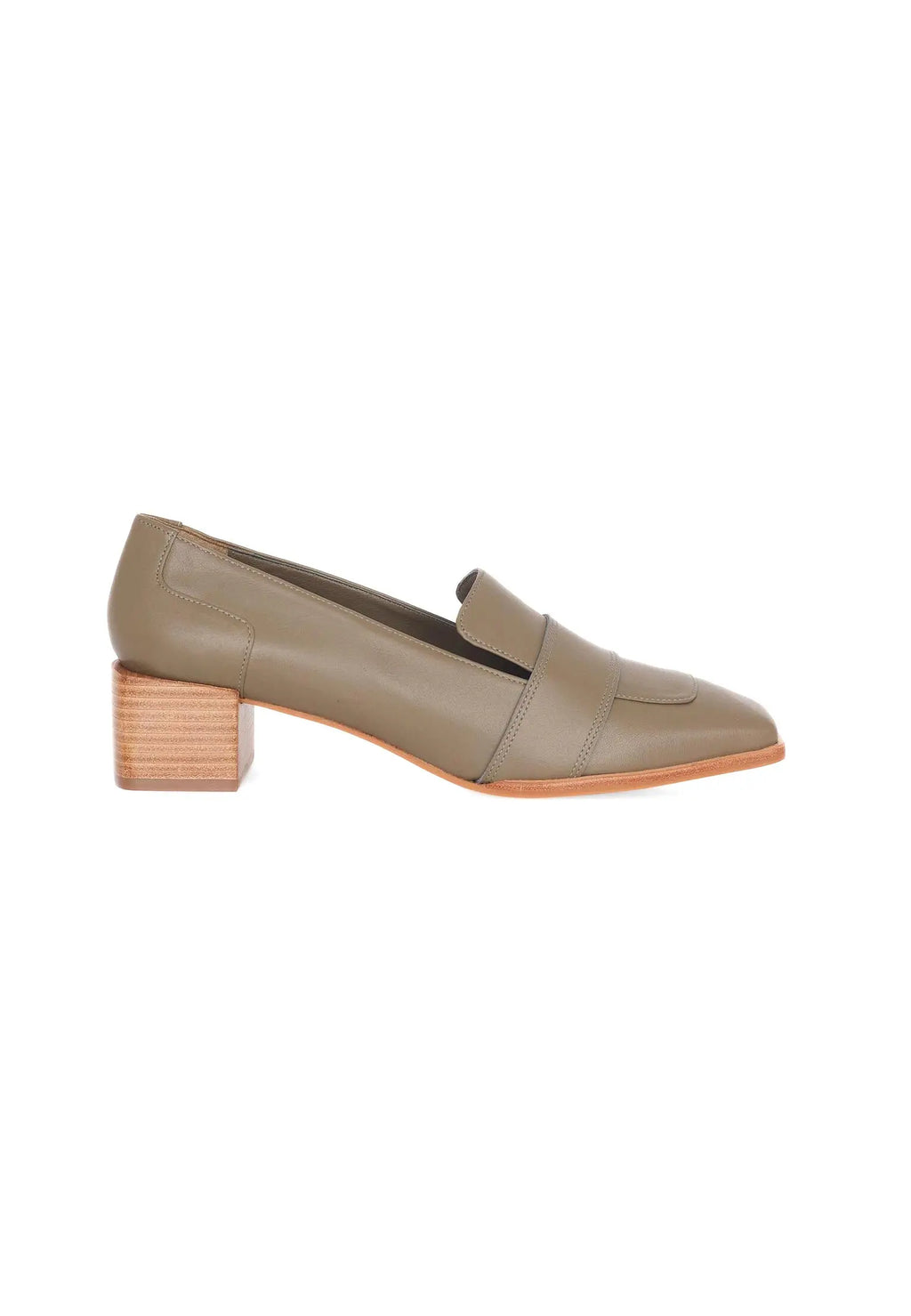 Louro Loafers in Green Calf Leather – 4cm Block Heel Mangará Atelier