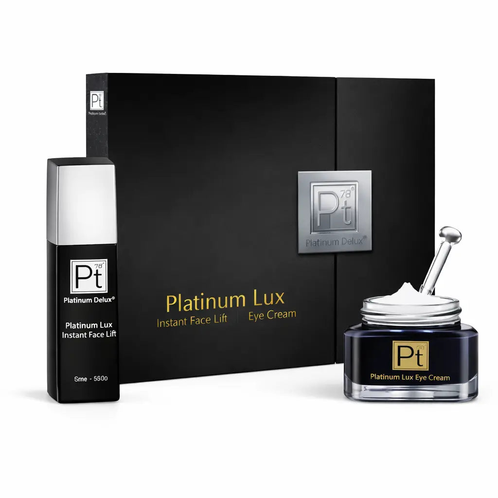 Platinum Lux Instant Face Lift Set Instant Lift. Visible Glow. Pure Platinum Luxury.